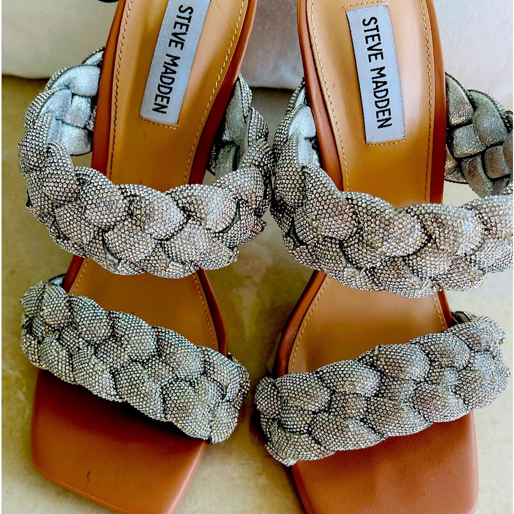 Gorgeous sparkly Steve Madden heels. Worn once. Still have box. Comfortable!